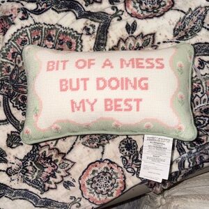 Needlepoint embroidered “bit of a mess but doing my best” BNWT